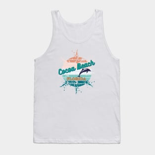 Cocoa  Beach Florida Exploding Retro Sunset Tank Top